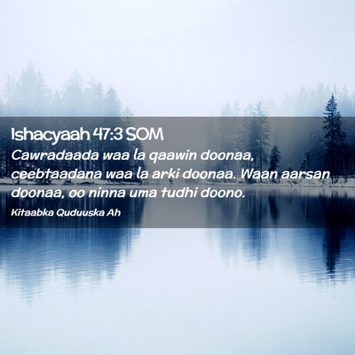 Picture 02 - Ishacyaah 47:3 SOM - Cawradaada waa la qaawin doonaa, ceebtaadana waa - Bible Verse Picture