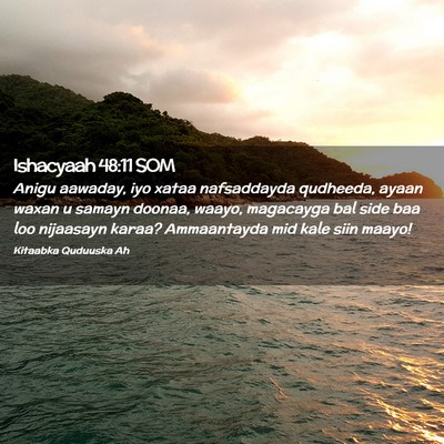 Picture 02 - Ishacyaah 48:11 SOM - Anigu aawaday, iyo xataa nafsaddayda qudheeda, - Bible Verse Picture