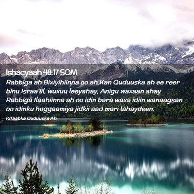 Picture 02 - Ishacyaah 48:17 SOM - Rabbiga ah Bixiyihiinna oo ah Kan Quduuska ah ee - Bible Verse Picture