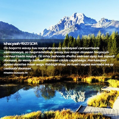 Picture 02 - Ishacyaah 49:23 SOM - Oo boqorro waxay kuu noqon doonaan aabbayaal - Bible Verse Picture