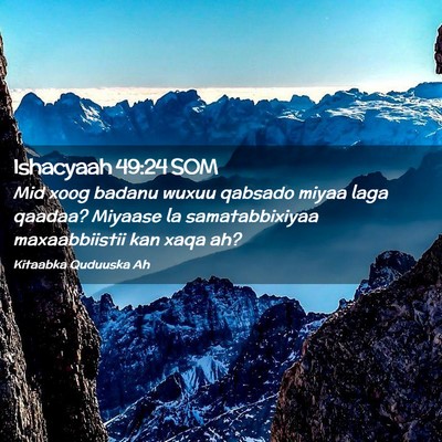 Picture 02 - Ishacyaah 49:24 SOM - Mid xoog badanu wuxuu qabsado miyaa laga qaadaa? - Bible Verse Picture