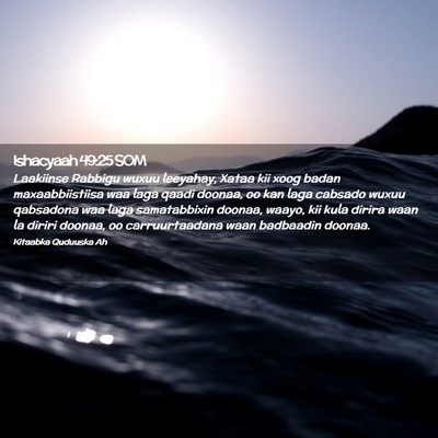Picture 02 - Ishacyaah 49:25 SOM - Laakiinse Rabbigu wuxuu leeyahay, Xataa kii xoog - Bible Verse Picture