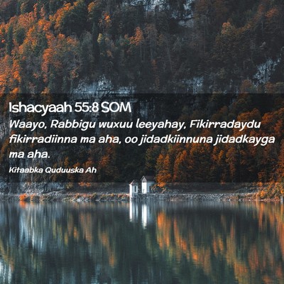 Picture 02 - Ishacyaah 55:8 SOM - Waayo, Rabbigu wuxuu leeyahay, Fikirradaydu - Bible Verse Picture