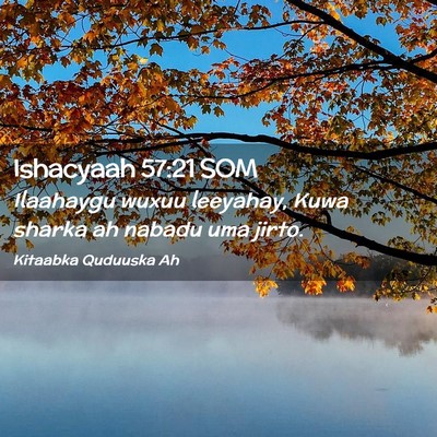 Picture 02 - Ishacyaah 57:21 SOM - Ilaahaygu wuxuu leeyahay, Kuwa sharka ah nabadu - Bible Verse Picture