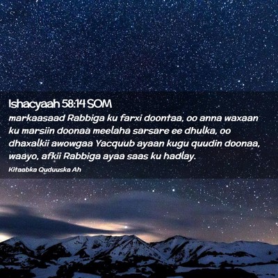 Picture 02 - Ishacyaah 58:14 SOM - markaasaad Rabbiga ku farxi doontaa, oo anna - Bible Verse Picture