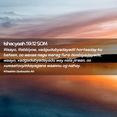 Picture 02 - Ishacyaah 59:12 SOM - Waayo, Rabbiyow, xadgudubyadayadii hortaaday ku - Bible Verse Picture