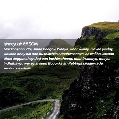 Picture 02 - Ishacyaah 6:5 SOM - Markaasaan idhi, Anaa hoogay! Waayo, waan lumay, - Bible Verse Picture