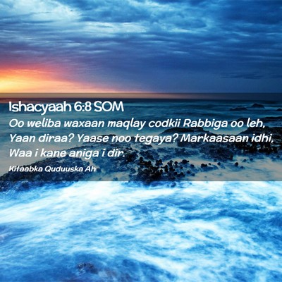 Picture 02 - Ishacyaah 6:8 SOM - Oo weliba waxaan maqlay codkii Rabbiga oo leh, - Bible Verse Picture