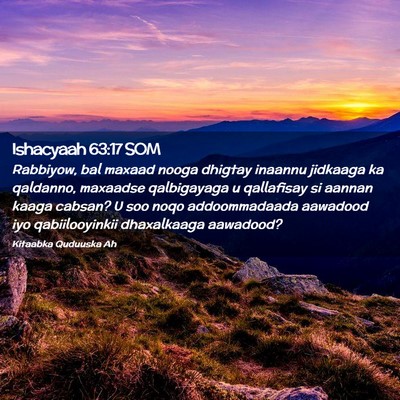 Picture 02 - Ishacyaah 63:17 SOM - Rabbiyow, bal maxaad nooga dhigtay inaannu - Bible Verse Picture