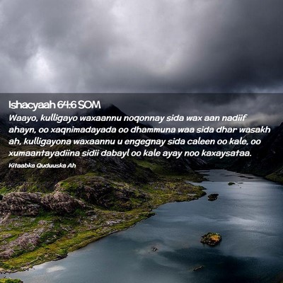 Picture 02 - Ishacyaah 64:6 SOM - Waayo, kulligayo waxaannu noqonnay sida wax aan - Bible Verse Picture