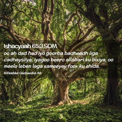 Picture 02 - Ishacyaah 65:3 SOM - oo ah dad had iyo goorba badheedh iiga - Bible Verse Picture