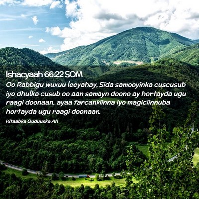 Picture 02 - Ishacyaah 66:22 SOM - Oo Rabbigu wuxuu leeyahay, Sida samooyinka - Bible Verse Picture