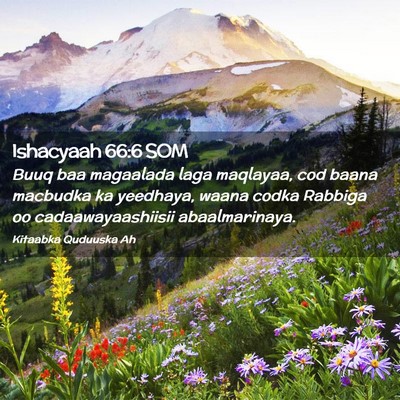 Picture 02 - Ishacyaah 66:6 SOM - Buuq baa magaalada laga maqlayaa, cod baana - Bible Verse Picture