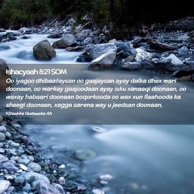 Picture 02 - Ishacyaah 8:21 SOM - Oo iyagoo dhibaataysan oo gaajaysan ayay dalka - Bible Verse Picture