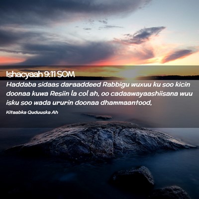 Picture 02 - Ishacyaah 9:11 SOM - Haddaba sidaas daraaddeed Rabbigu wuxuu ku soo - Bible Verse Picture