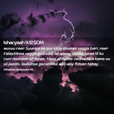 Picture 02 - Ishacyaah 9:12 SOM - wuxuu reer Suuriya ka soo kicin doonaa xagga - Bible Verse Picture