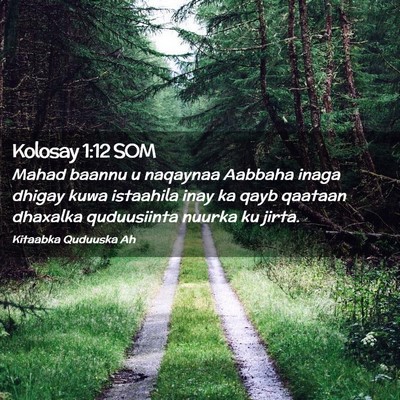 Picture 02 - Kolosay 1:12 SOM - Mahad baannu u naqaynaa Aabbaha inaga dhigay kuwa - Bible Verse Picture