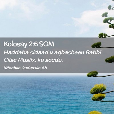 Picture 02 - Kolosay 2:6 SOM - Haddaba sidaad u aqbasheen Rabbi Ciise Masiix, ku - Bible Verse Picture