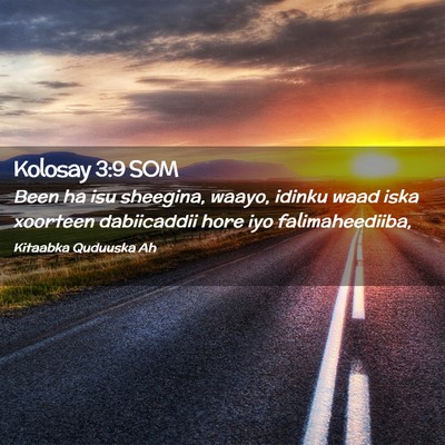 Picture 02 - Kolosay 3:9 SOM - Been ha isu sheegina, waayo, idinku waad iska - Bible Verse Picture