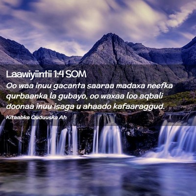 Picture 02 - Laawiyiintii 1:4 SOM - Oo waa inuu gacanta saaraa madaxa neefka - Bible Verse Picture
