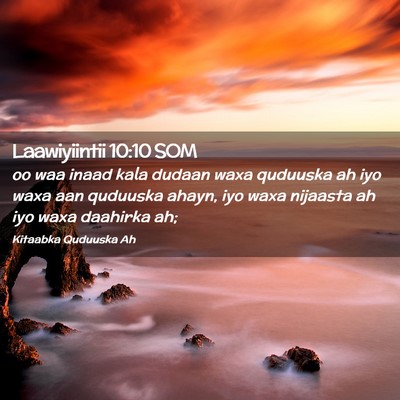 Picture 02 - Laawiyiintii 10:10 SOM - oo waa inaad kala dudaan waxa quduuska ah iyo - Bible Verse Picture
