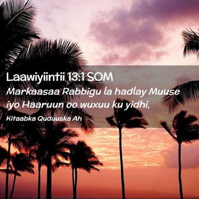 Picture 02 - Laawiyiintii 13:1 SOM - Markaasaa Rabbigu la hadlay Muuse iyo Haaruun oo - Bible Verse Picture
