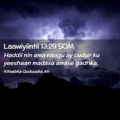 Picture 02 - Laawiyiintii 13:29 SOM - Haddii nin ama naagu ay cudur ku yeeshaan madaxa - Bible Verse Picture