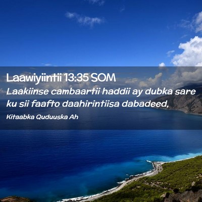 Picture 02 - Laawiyiintii 13:35 SOM - Laakiinse cambaartii haddii ay dubka sare ku sii - Bible Verse Picture