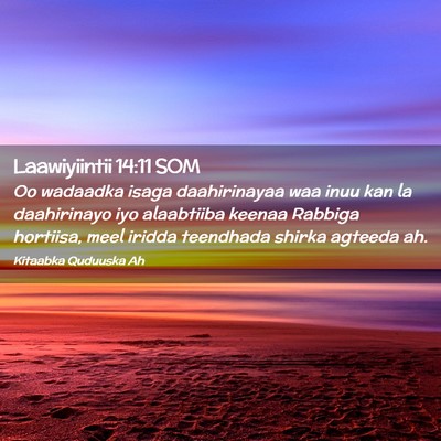 Picture 02 - Laawiyiintii 14:11 SOM - Oo wadaadka isaga daahirinayaa waa inuu kan la - Bible Verse Picture