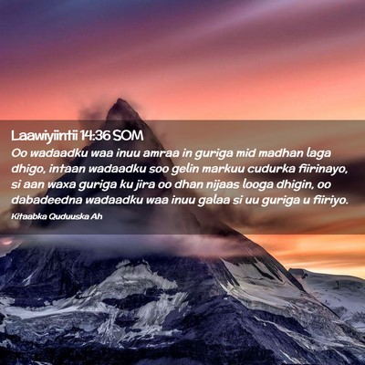 Picture 02 - Laawiyiintii 14:36 SOM - Oo wadaadku waa inuu amraa in guriga mid madhan - Bible Verse Picture