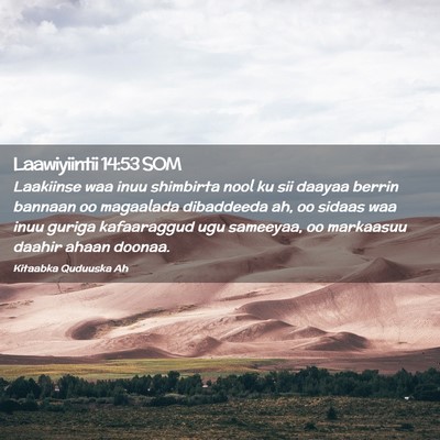 Picture 02 - Laawiyiintii 14:53 SOM - Laakiinse waa inuu shimbirta nool ku sii daayaa - Bible Verse Picture