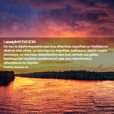 Picture 02 - Laawiyiintii 14:8 SOM - Oo kan la daahirinayaana waa inuu dharkiisa - Bible Verse Picture