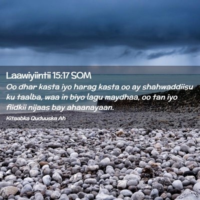 Picture 02 - Laawiyiintii 15:17 SOM - Oo dhar kasta iyo harag kasta oo ay shahwaddiisu - Bible Verse Picture