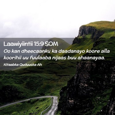 Picture 02 - Laawiyiintii 15:9 SOM - Oo kan dheecaanku ka daadanayo koore alla - Bible Verse Picture