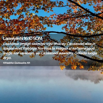 Picture 02 - Laawiyiintii 16:10 SOM - Laakiinse orgigii saamigu ugu dhacay Casaaseel - Bible Verse Picture