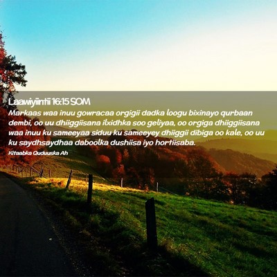 Picture 02 - Laawiyiintii 16:15 SOM - Markaas waa inuu gowracaa orgigii dadka loogu - Bible Verse Picture