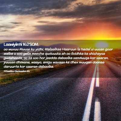 Picture 02 - Laawiyiintii 16:2 SOM - oo wuxuu Muuse ku yidhi, Walaalkaa Haaruun la - Bible Verse Picture