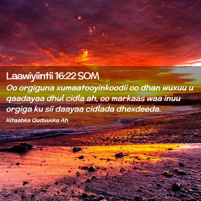 Picture 02 - Laawiyiintii 16:22 SOM - Oo orgiguna xumaatooyinkoodii oo dhan wuxuu u - Bible Verse Picture