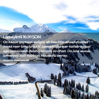 Picture 02 - Laawiyiintii 16:34 SOM - Oo kaasu qaynuun weligiis ah buu idiin ahaan - Bible Verse Picture