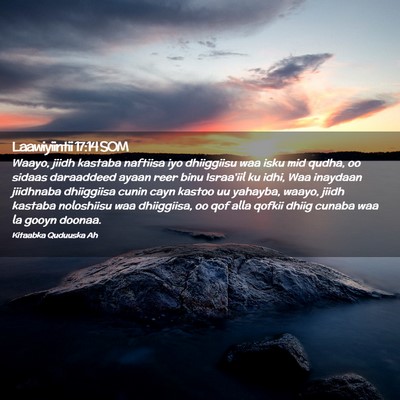 Picture 02 - Laawiyiintii 17:14 SOM - Waayo, jiidh kastaba naftiisa iyo dhiiggiisu waa - Bible Verse Picture
