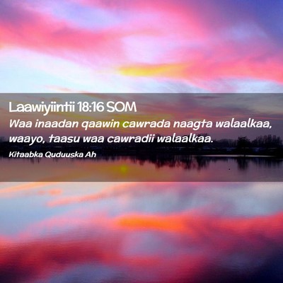 Picture 02 - Laawiyiintii 18:16 SOM - Waa inaadan qaawin cawrada naagta walaalkaa, - Bible Verse Picture