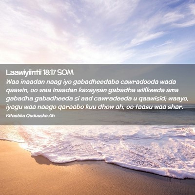 Picture 02 - Laawiyiintii 18:17 SOM - Waa inaadan naag iyo gabadheedaba cawradooda wada - Bible Verse Picture