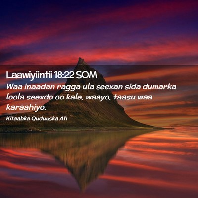 Picture 02 - Laawiyiintii 18:22 SOM - Waa inaadan ragga ula seexan sida dumarka loola - Bible Verse Picture