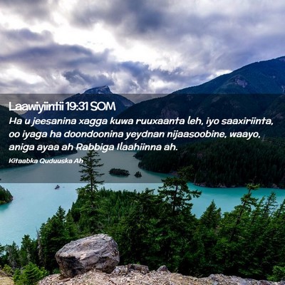 Picture 02 - Laawiyiintii 19:31 SOM - Ha u jeesanina xagga kuwa ruuxaanta leh, iyo - Bible Verse Picture
