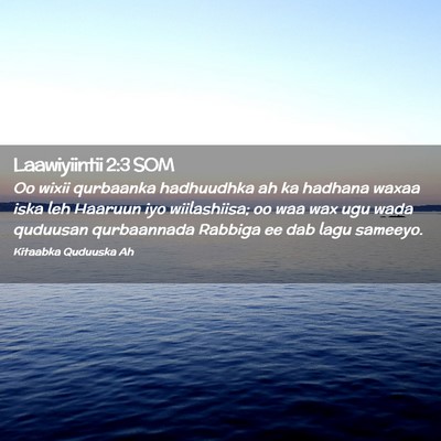Picture 02 - Laawiyiintii 2:3 SOM - Oo wixii qurbaanka hadhuudhka ah ka hadhana waxaa - Bible Verse Picture