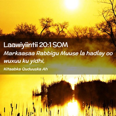 Picture 02 - Laawiyiintii 20:1 SOM - Markaasaa Rabbigu Muuse la hadlay oo wuxuu ku - Bible Verse Picture