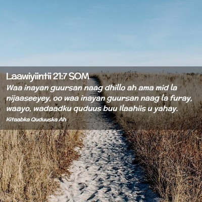 Picture 02 - Laawiyiintii 21:7 SOM - Waa inayan guursan naag dhillo ah ama mid la - Bible Verse Picture