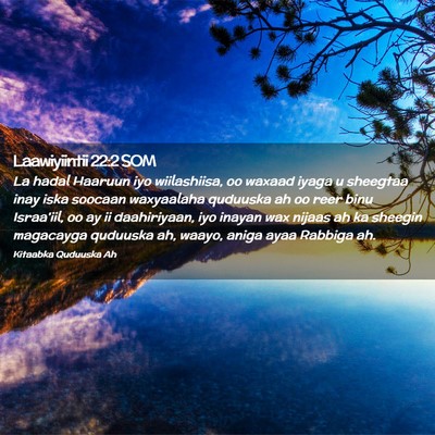Picture 02 - Laawiyiintii 22:2 SOM - La hadal Haaruun iyo wiilashiisa, oo waxaad iyaga - Bible Verse Picture