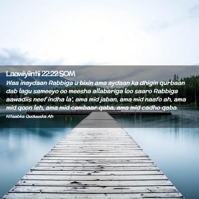 Picture 02 - Laawiyiintii 22:22 SOM - Waa inaydaan Rabbiga u bixin ama aydaan ka dhigin - Bible Verse Picture