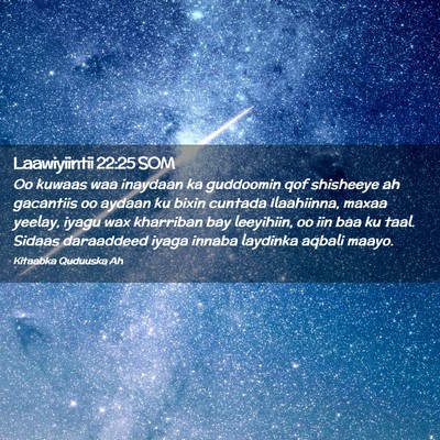 Picture 02 - Laawiyiintii 22:25 SOM - Oo kuwaas waa inaydaan ka guddoomin qof shisheeye - Bible Verse Picture
